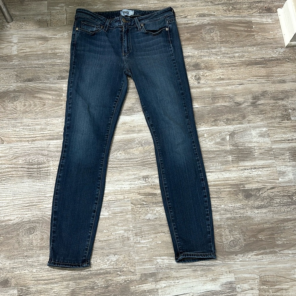 PAIGE Dark Blue Ankle & Cropped Jeans